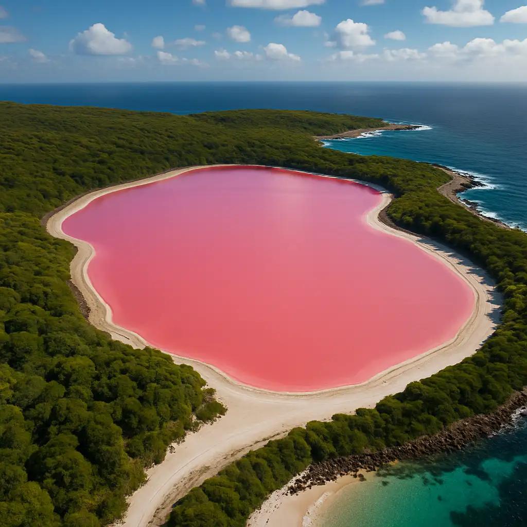 Lacul Hillier – cel mai mare și spectaculos lac roz din lume